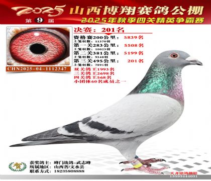 山西博翔决赛201名