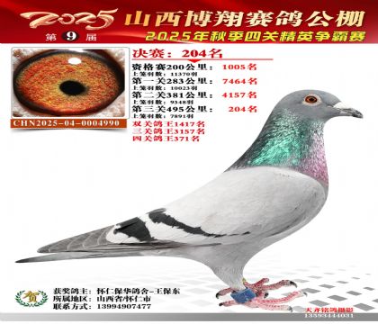 山西博翔决赛204名