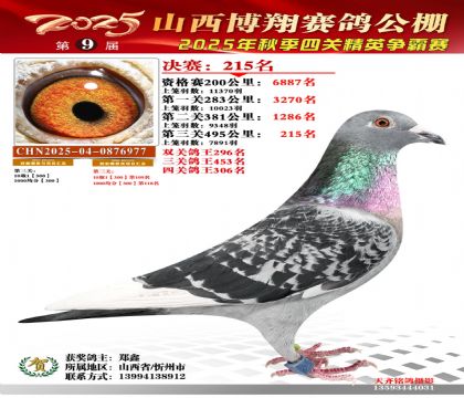 山西博翔决赛215名