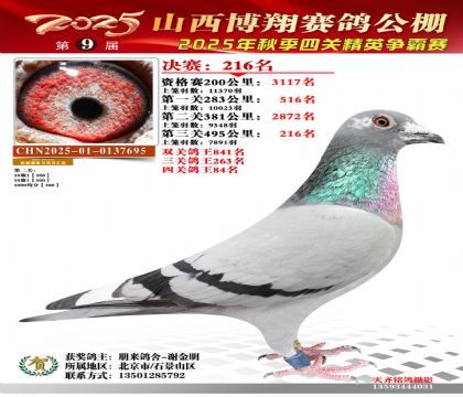 山西博翔决赛216名