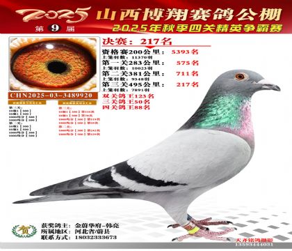 山西博翔决赛217名