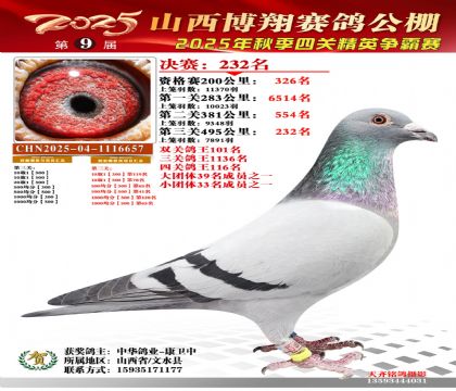 山西博翔决赛232名