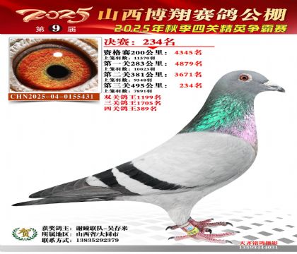 山西博翔决赛234名