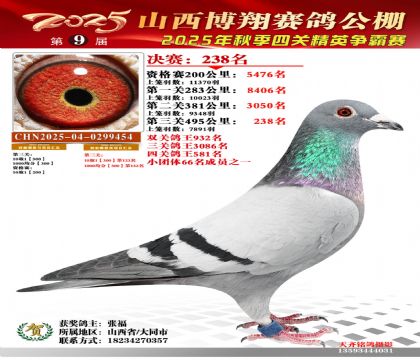 山西博翔决赛238名