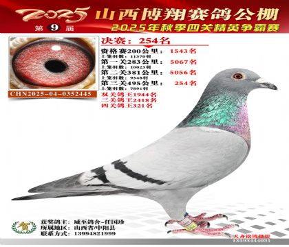 山西博翔决赛254名