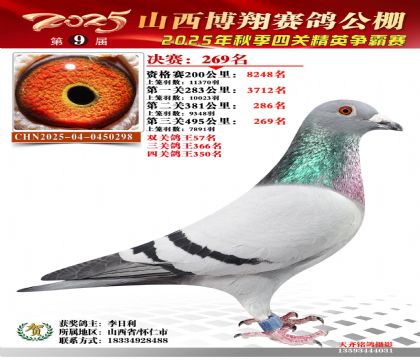 山西博翔决赛269名