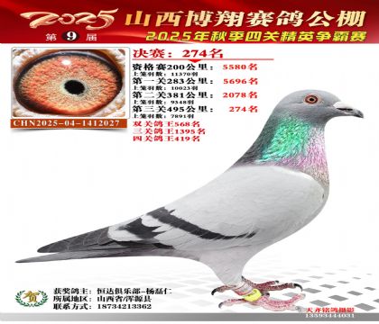 山西博翔决赛274名