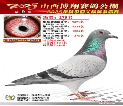 山西博翔决赛275名