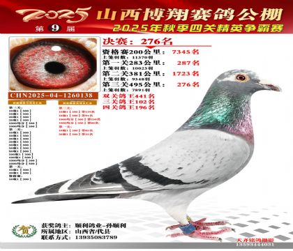 山西博翔决赛276名