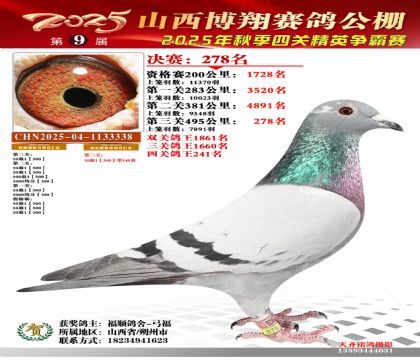 山西博翔决赛278名