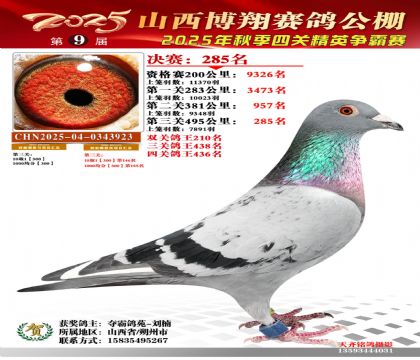 山西博翔决赛285名