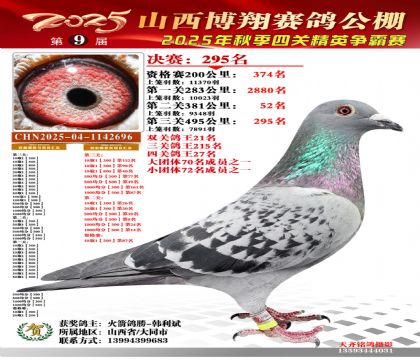 山西博翔决赛295名