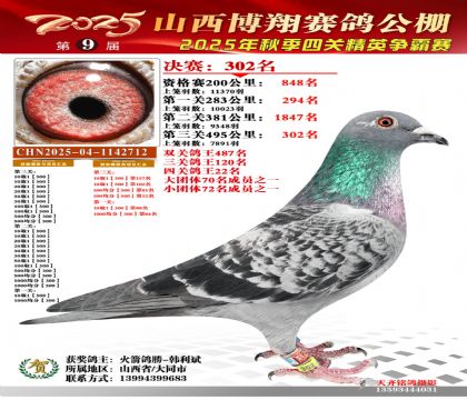 山西博翔决赛302名