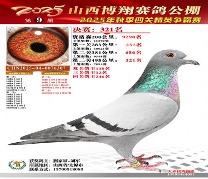 山西博翔决赛321名