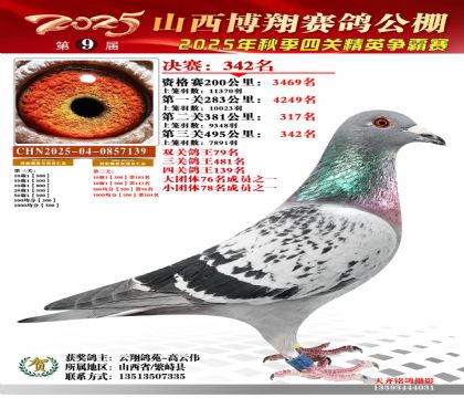 山西博翔决赛342名