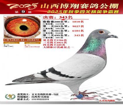 山西博翔决赛343名