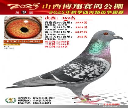 山西博翔决赛362名