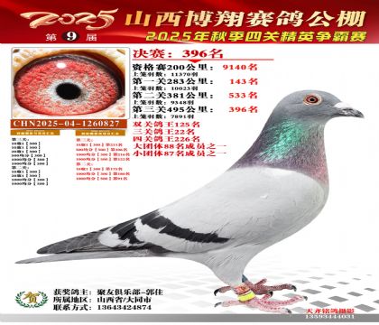 山西博翔决赛396名