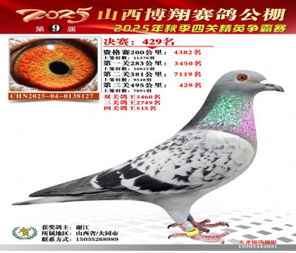 山西博翔决赛429名