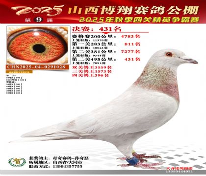 山西博翔决赛431名