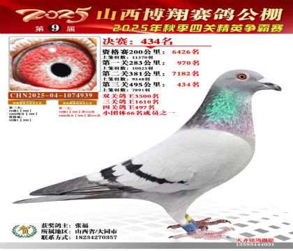 山西博翔决赛434名