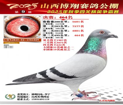 山西博翔决赛464名