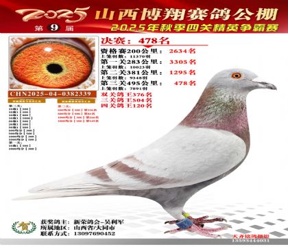 山西博翔决赛478名