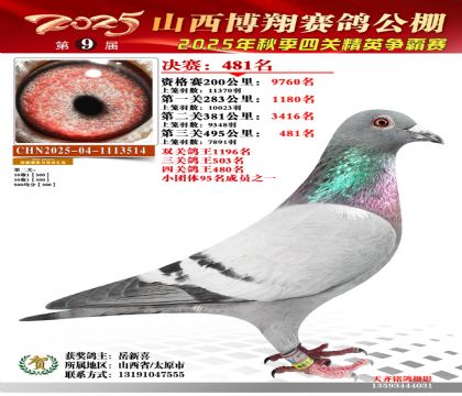 山西博翔决赛481名