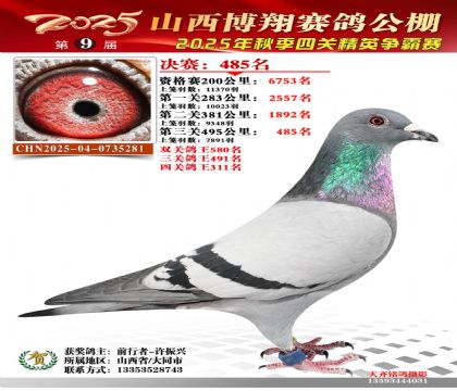 山西博翔决赛485名