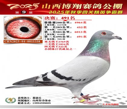 山西博翔决赛491名