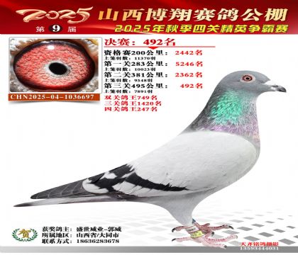 山西博翔决赛492名