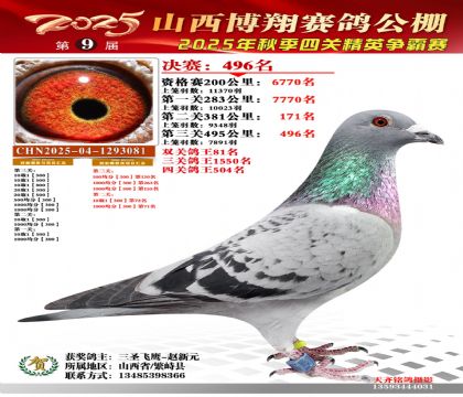 山西博翔决赛496名