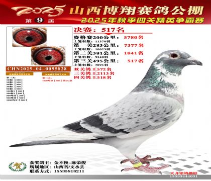 山西博翔決賽517名