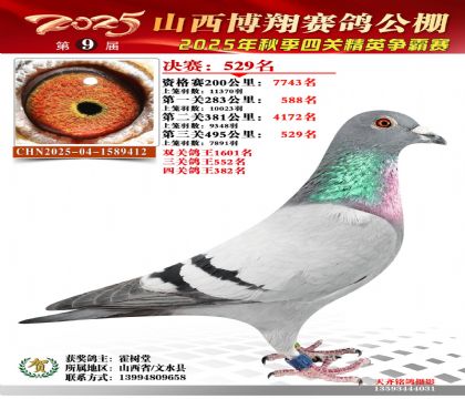 山西博翔決賽529名