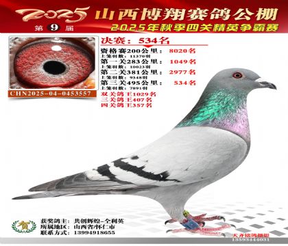 山西博翔決賽534名