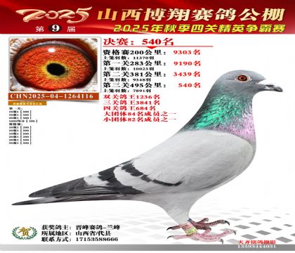 山西博翔決賽540名