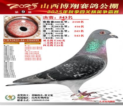 山西博翔決賽543名