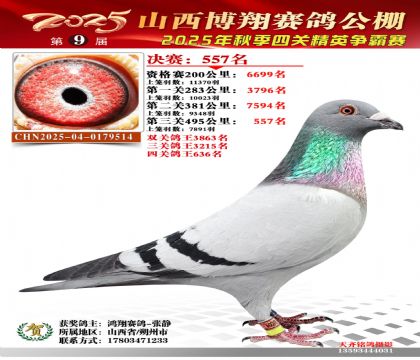 山西博翔決賽557名