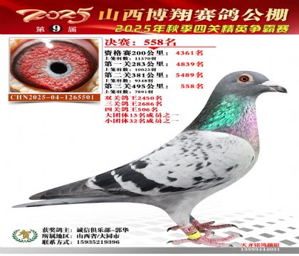 山西博翔決賽558名