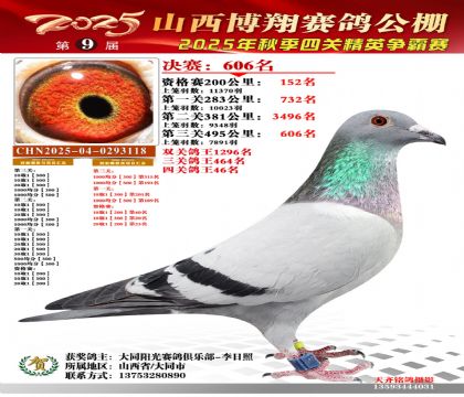 山西博翔決賽606名