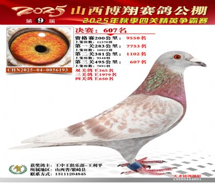 山西博翔決賽607名