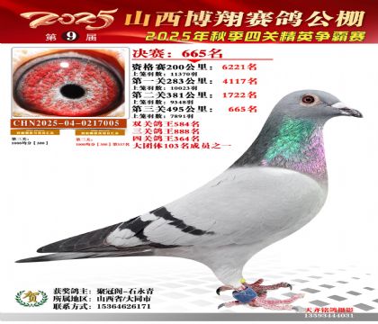 山西博翔決賽665名