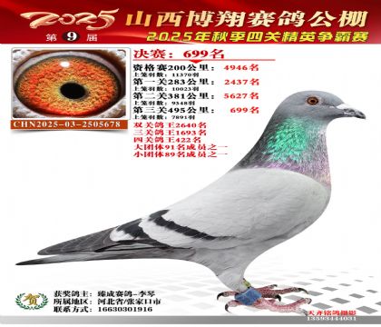 山西博翔決賽699名