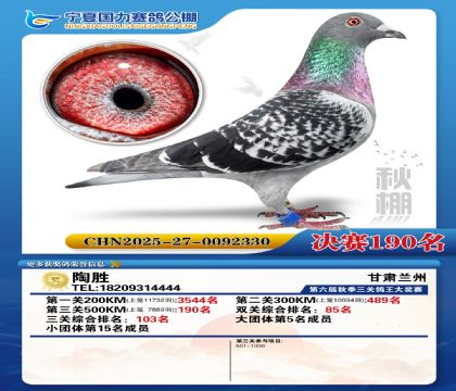 国力秋棚决赛190名