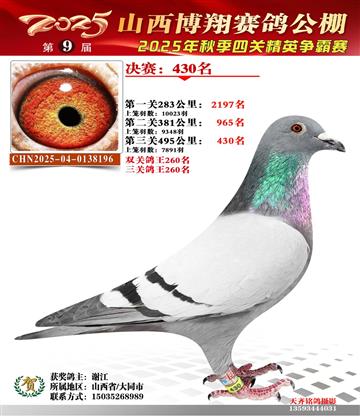 山西博翔决赛430名