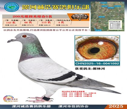 200元組四關(guān)鴿王5名