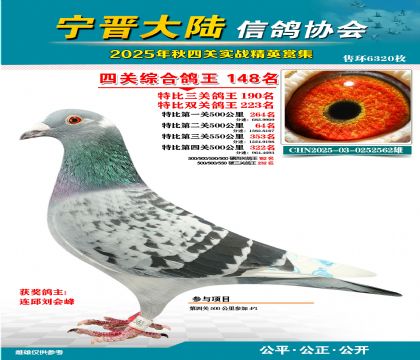 大陸特比四關(guān)鴿王148名