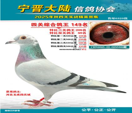大陸特比四關(guān)鴿王149名