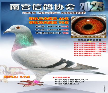 南宮鴿會(huì)三關(guān)鴿王49名