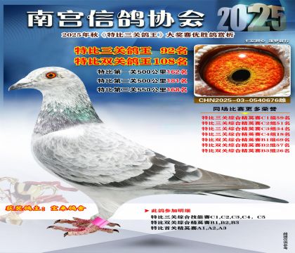 南宮鴿會(huì)三關(guān)鴿王92名